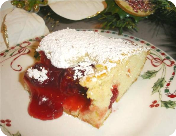 Buttery Cherry Drop Cake