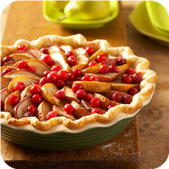 Fresh pear and cranberry pie 