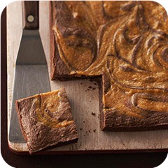 Caramel-swirl brownies 