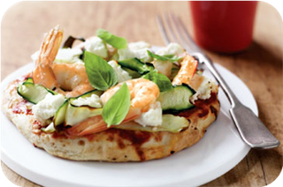  Prawn & zucchini pizza 