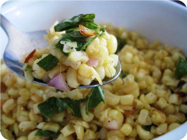 Roasted Corn With Basil-Shallot Vinaigrette