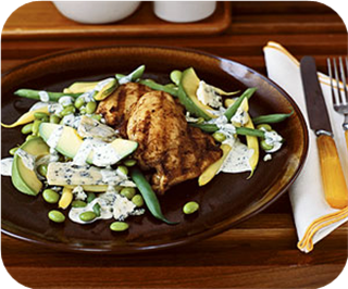 Spiced chicken thighs and bean salad 