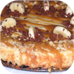 Banana Cheesecake with Caramel Sauce