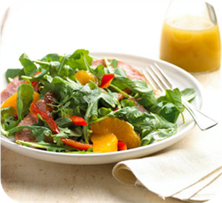Smoked turkey salad with oranges 