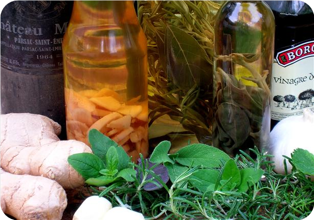 Herbal Vinegar with Garlic & Basil