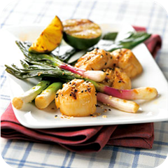 Soy-Lime Scallops with Leeks