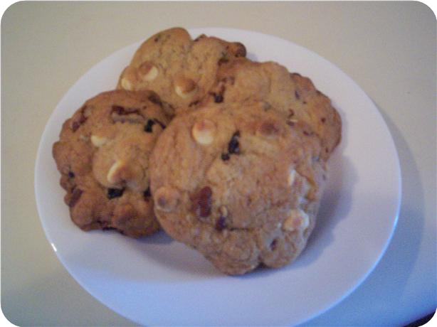 White Chocolate, Cherry and Pecan Cookies