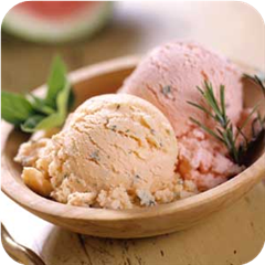 Herbed melon frozen yogurt