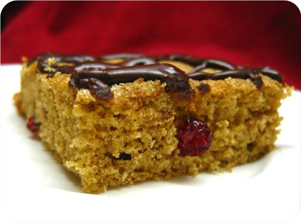 Chocolate-Glazed Cranberry Blondies