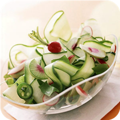 Curly cukes and radish salad