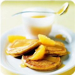 Pumpkin Pancakes with Orange Syrup