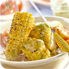 Marinated Grilled Corn with Chili-Avocado Butter