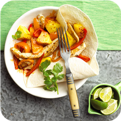 Chicken-pineapple fajitas 