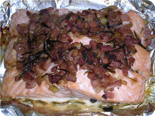 Baked Salmon With Tarragon and Bacon