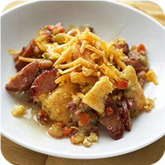 Corn Bread-Topped Sausage Bake