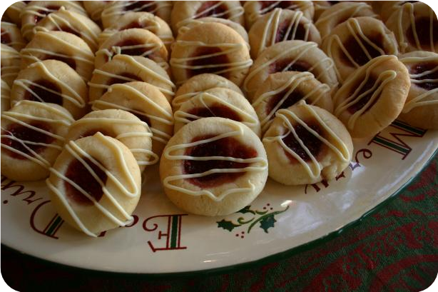 Raspberry Filled Almond Shortbread with Almond Glaze