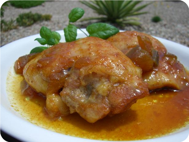 Chicken Thighs in a Mango Curry Marinade