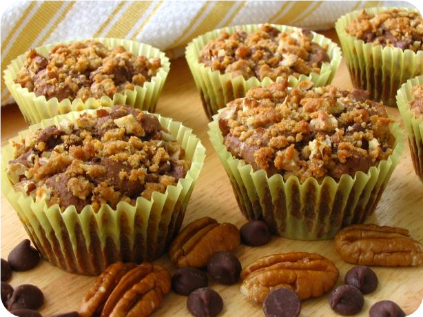 Chocolate Streusel Pecan Muffins