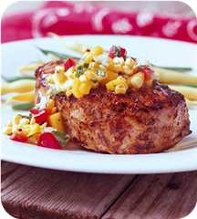 Summer Pork Chops with Corn-Mango Salsa