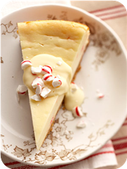 White Chocolate and Candy Cane Cheesecake
