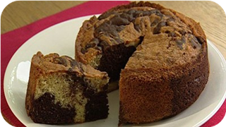 Chocolate and vanilla marble cake
