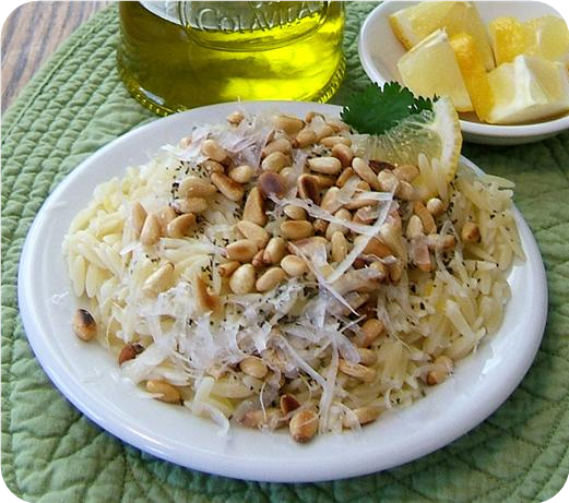Lemon Orzo With Pine Nuts