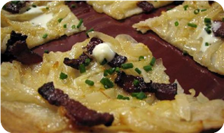 Bacon & Onion Tart with Creme Fraiche