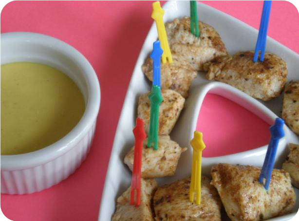 Cajun Chicken Cubes With Honey Mustard Dipping Sauce