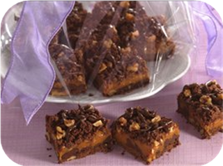 Double-Chocolate and Caramel Bars (Cookie Exchange Quantity)