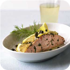 Salmon in parchment 