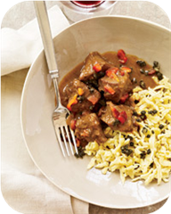 Veal Goulash with Paprika, Caraway and Fried Capers