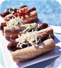 Grilled frankfurters 