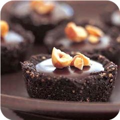 Chocolate-crusted chocolate tarts