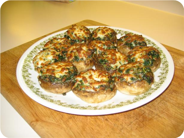 Mushrooms Stuffed With Spinach