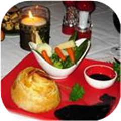 Mini Beef Wellingtons with Red Wine Sauce