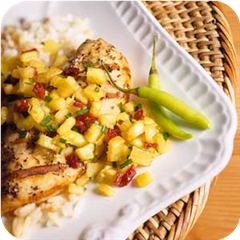 Chicken with fruit salsa 
