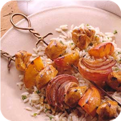 Fruit and chicken kabobs 