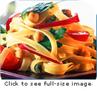 Fettucine with fresh tomato and chickpeas