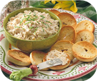 Bagels with crab spread 
