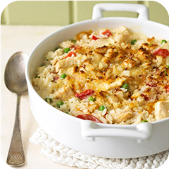 Chicken Alfredo and Rice Casserole