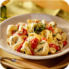 Tortellini Alfredo with Roasted Peppers