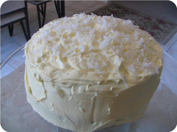 Coconut Layer Cake W/ Cream Cheese Coconut Frosting