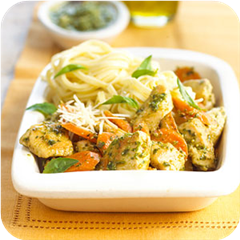 Chicken with parmesan noodles 