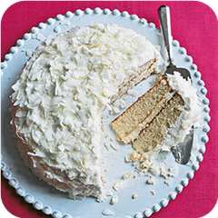 Buttermilk white cake with coconut 