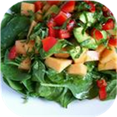 Spinach Cantaloupe Salad with Mint