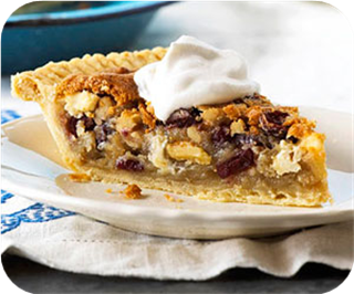 Cranberry chocolate nut pie 