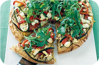Barbecued vegetable pizza 