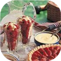 Raspberries with Sour Cream Custard