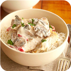 Chicken with mushroom sauce 