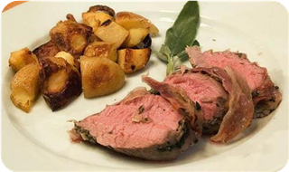 Pork Tenderloin + Garlic-Herb Coating + Pancetta